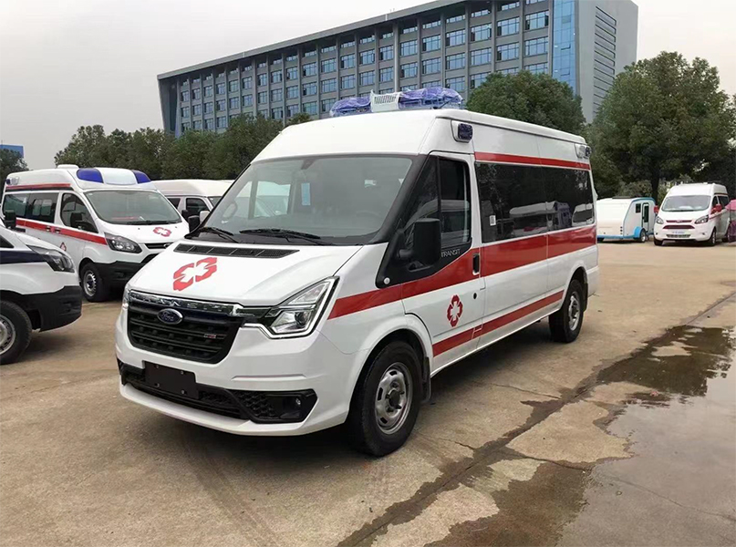 福特V348长轴中顶转运救护车
